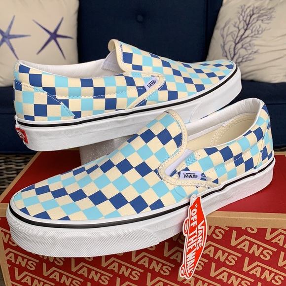 VANS CLASSIC SLIP ON CHECKERBOARD BLUE TOPAZ WMNS - Picture 11 of 16